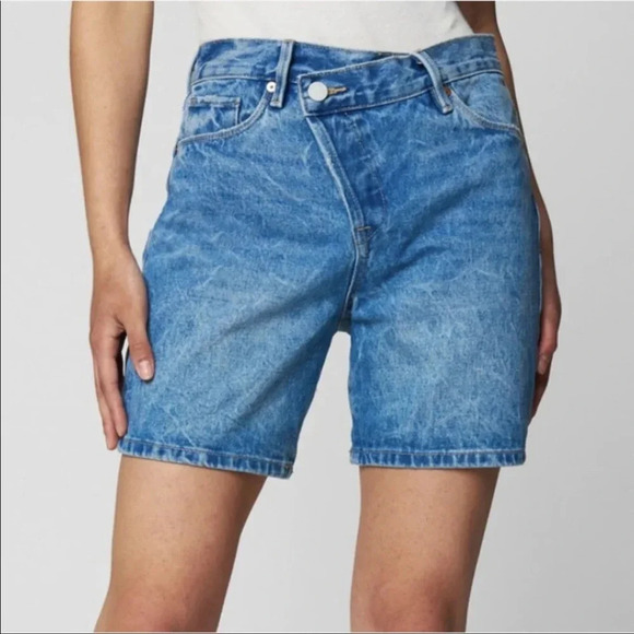 BlankNYC the warren overlap denim shorts - Picture 1 of 11